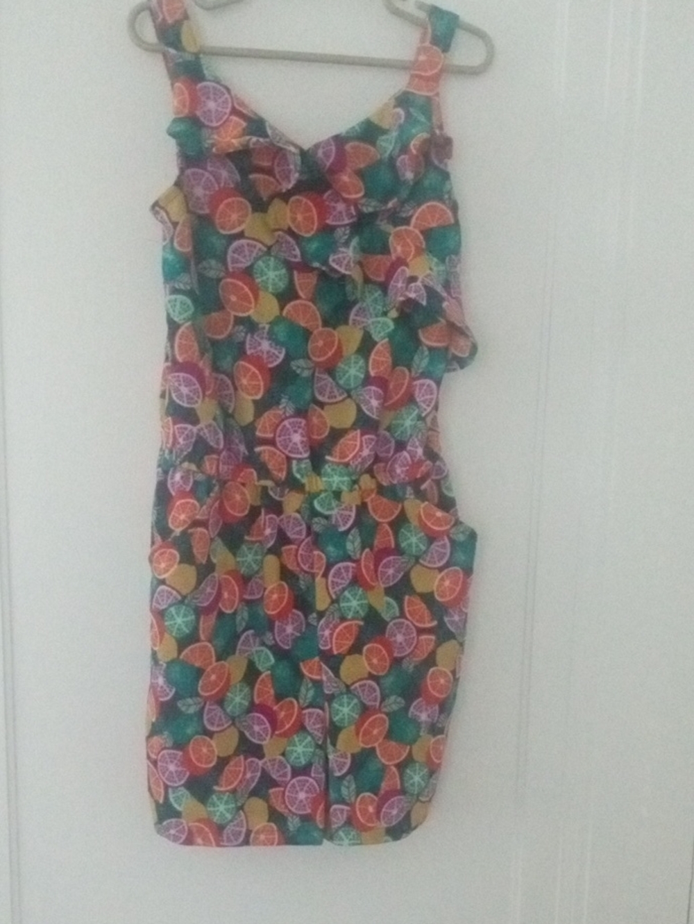 Colorful Citrus Print Short romper girl 7/8 Med